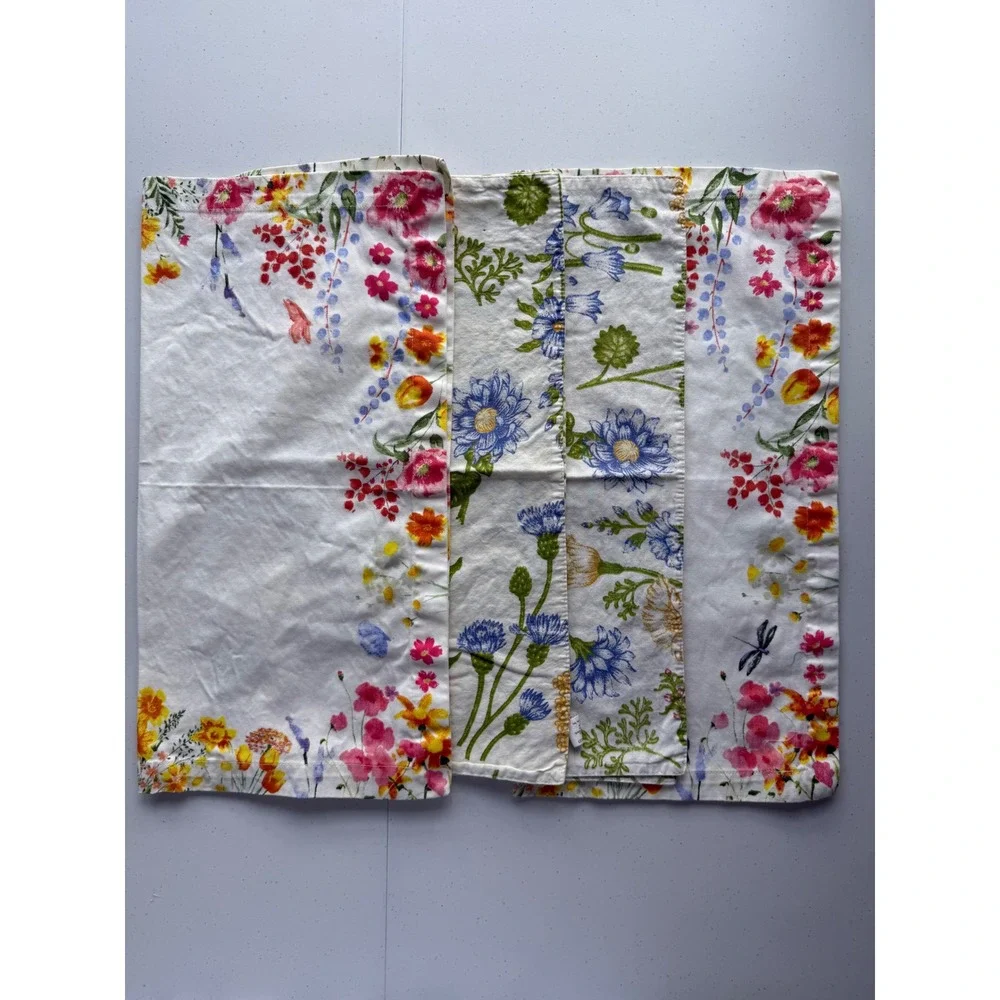 Sur la Table Set of 2 Napkins Floral Botanical 20x20 Garden Cottagecore